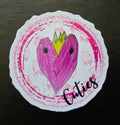 Cuties heart crown vinyl sticker V's Designs original artwork kids Spam Loves Rice