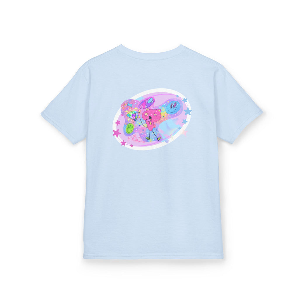 Diamonds kids girls graphic tee light blue V's Designs youth streetwear Spam Loves Rice