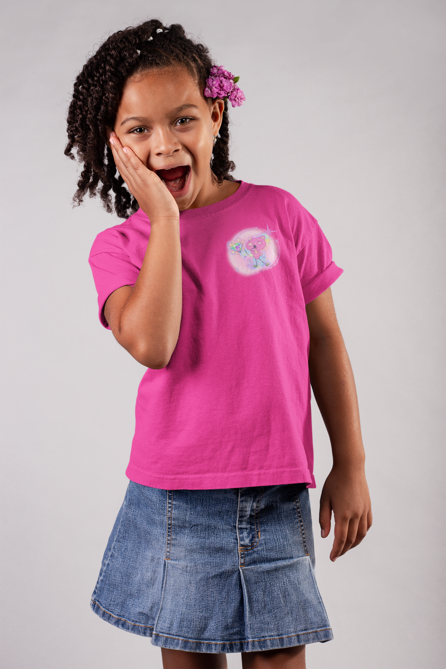 Diamonds kids girls graphic tee pink V's Designs youth streetwear Spam Loves Rice
