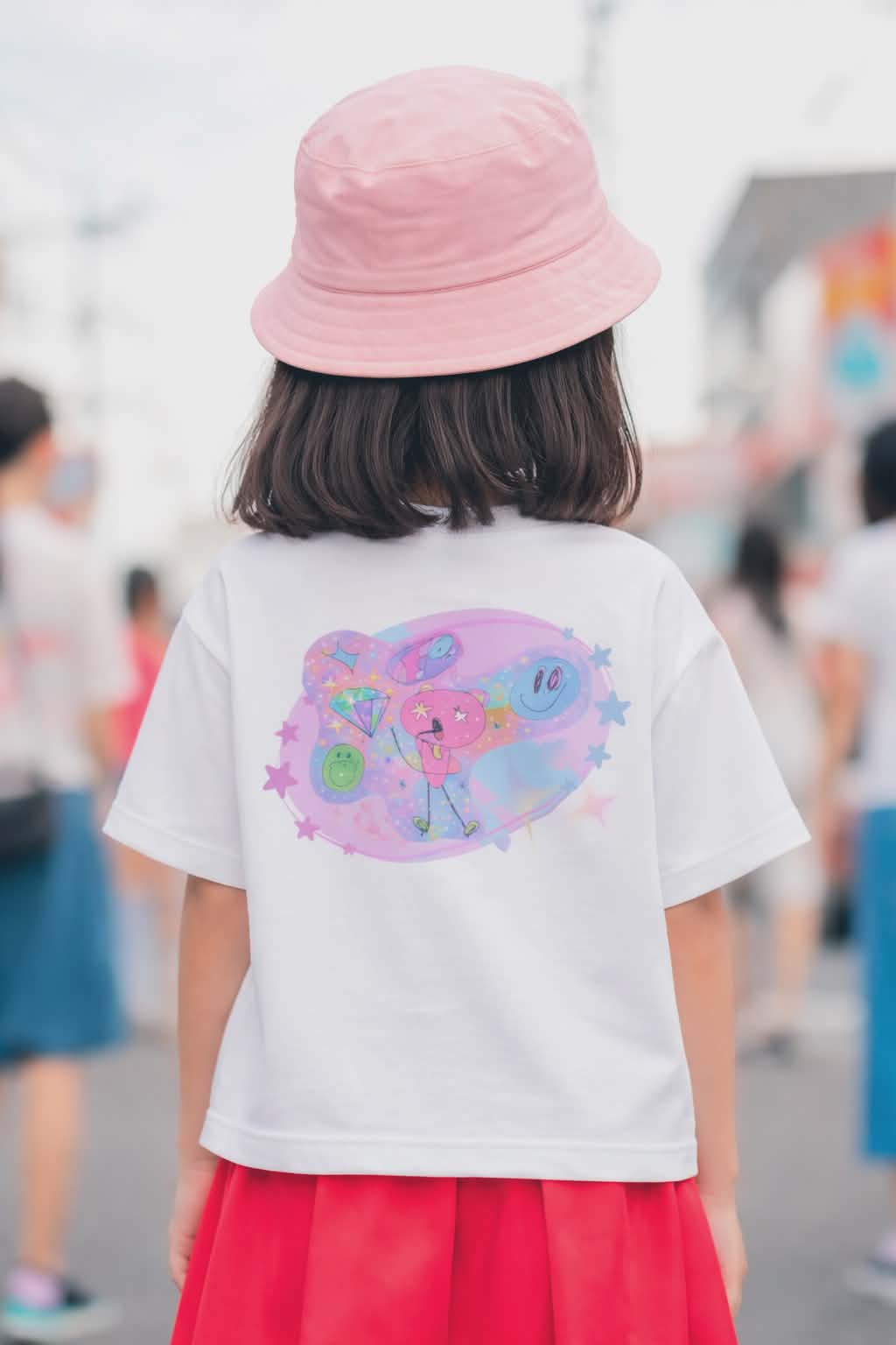 Diamonds kids girls graphic tee white V's Designs youth streetwear Spam Loves Rice