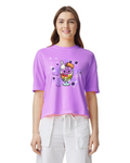 Halo Halo Boxy Tee in neon violet - garment dyed Filipino dessert graphic tee by Spam Loves Rice. 