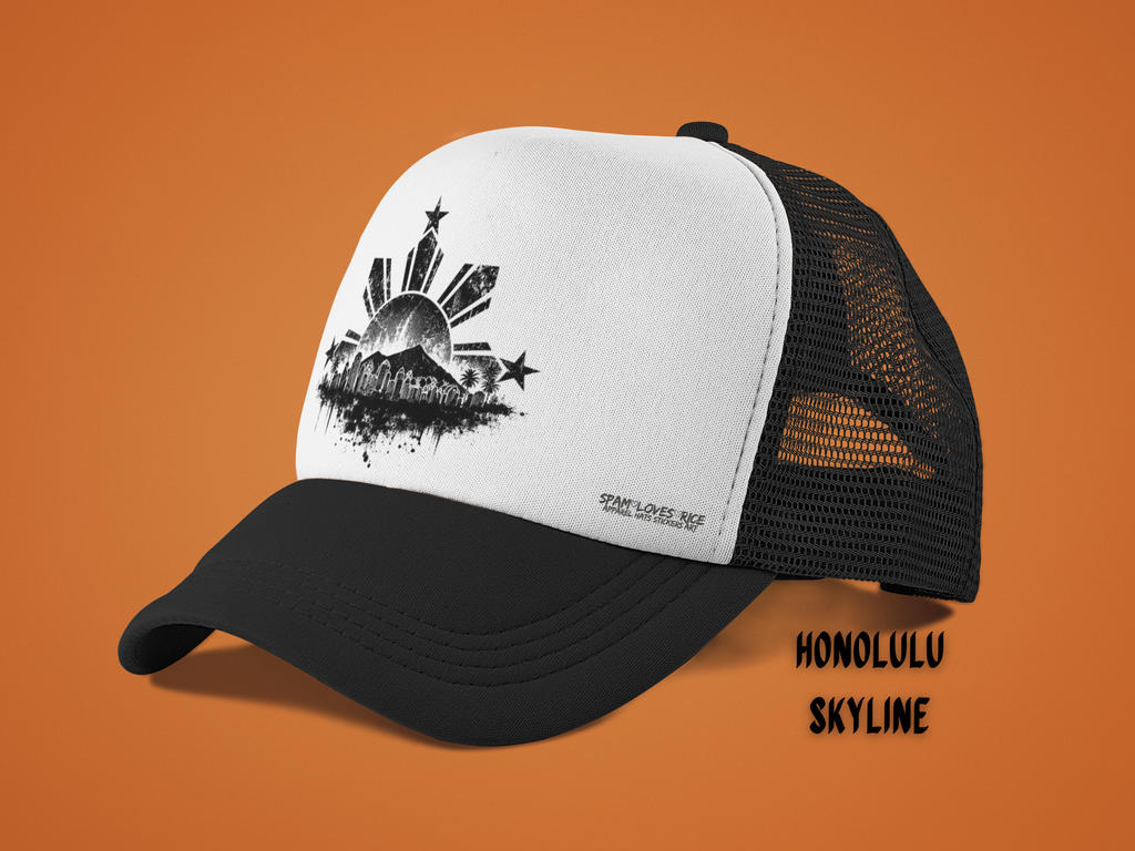 Filipino Roots City Skyline Trucker Hat | Phillipine Sun & Stars