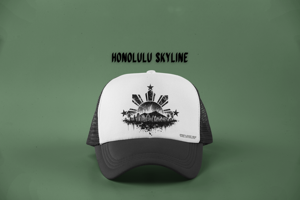 Filipino Roots City Skyline Trucker Hat | Phillipine Sun & Stars