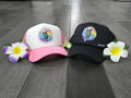 Space Drop trucker hat pink white and black V's Designs streetwear island style Spam Loves Rice

