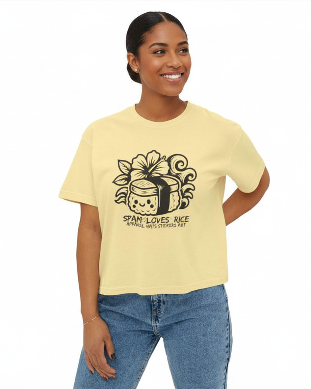 Island Worn Logo Boxy Crop Tee | Garment Dyed | Island Worn Collection