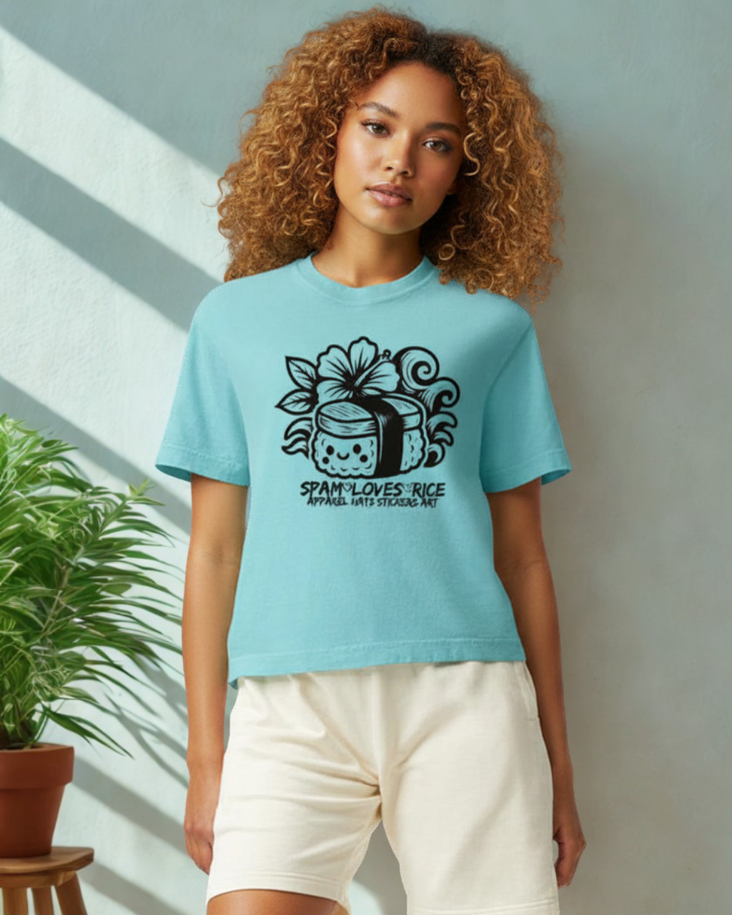 Island Worn Logo Boxy Crop Tee | Garment Dyed | Island Worn Collection