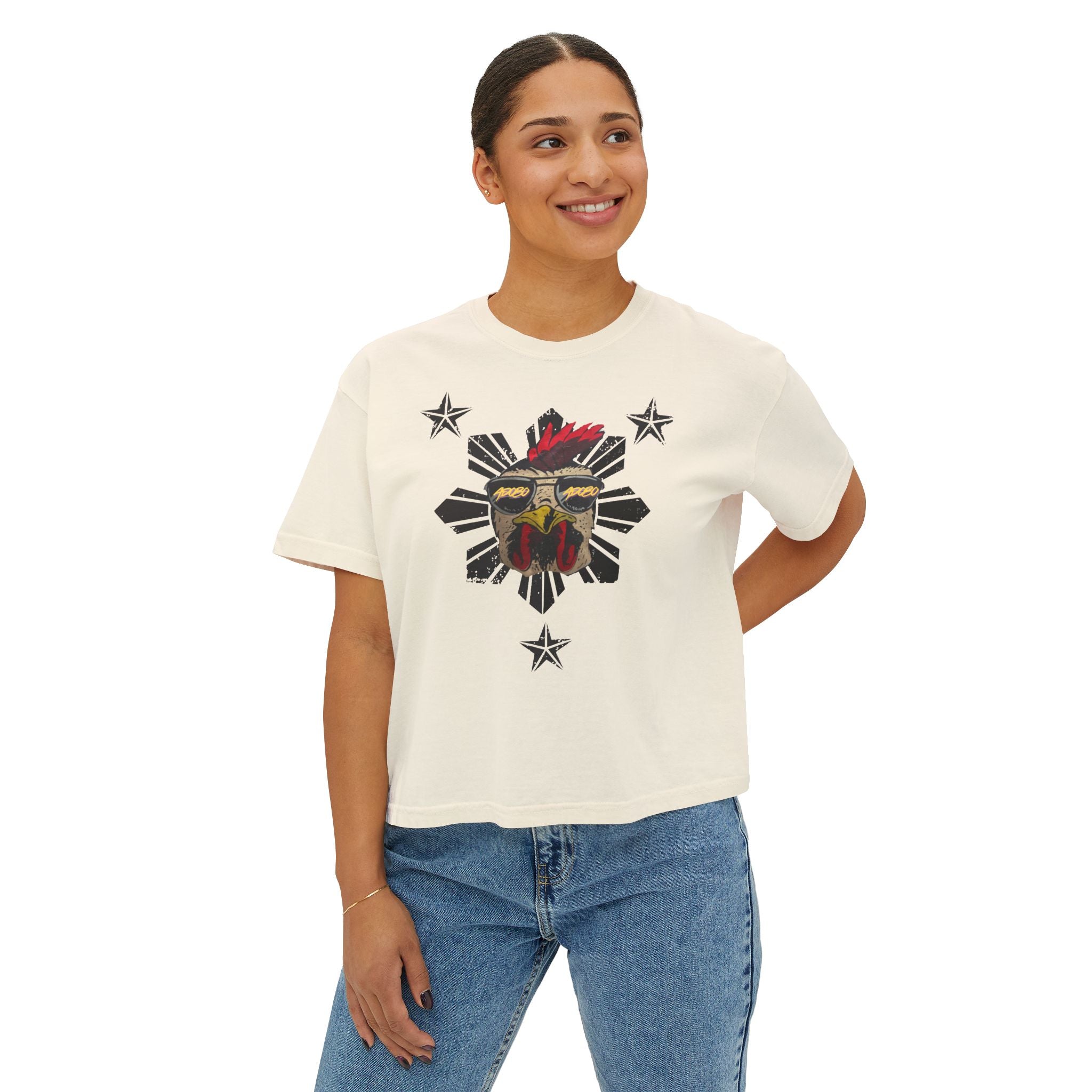 Chicken Adobo Boxy Crop Tee | Garment Dyed | Island Worn Collection