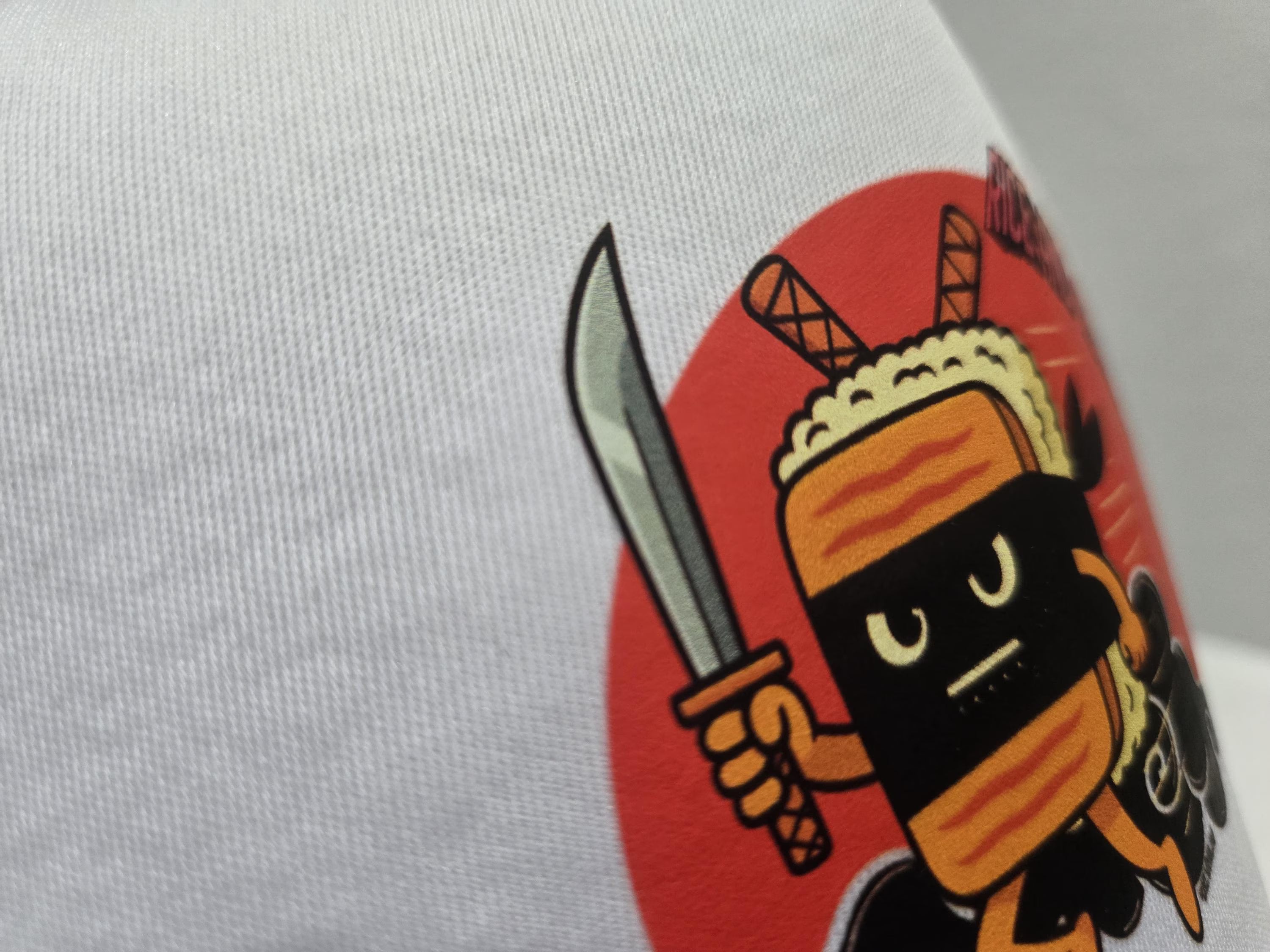 Rice and Revenge ninja rice character with sword graphic detail - FIlipino streetwear by Spam Loves Rice