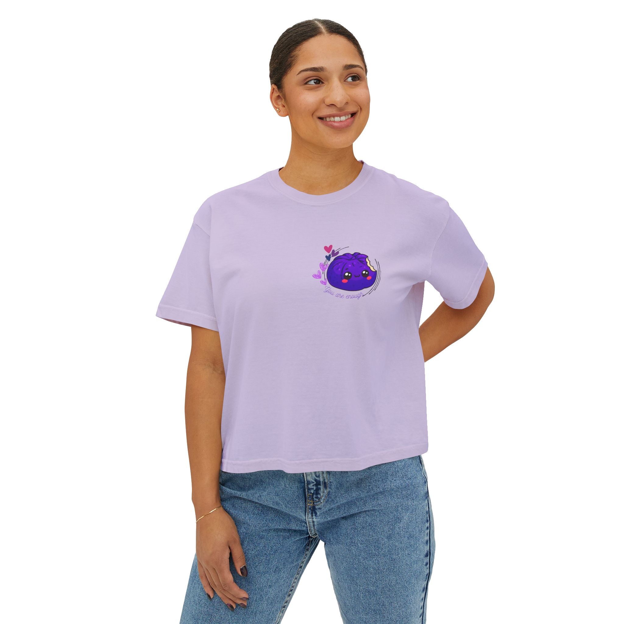 You are Enough Boxy Crop Tee | Garment Dyed | Island Worn Collection