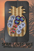 Filipino Hawaiian inspired vinyl sticker bundle Spam Loves Rice streetwear